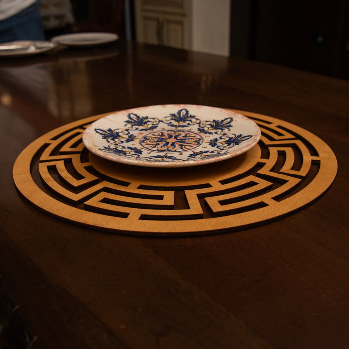 Hermia Labyrinth - Honey Juego de Salvamanteles de Madera (4 piezas)